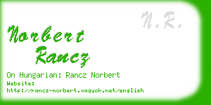 norbert rancz business card